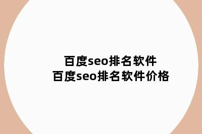 百度seo排名软件 百度seo排名软件价格